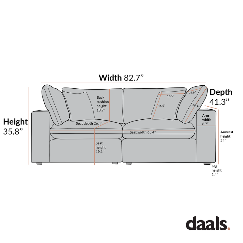 Lutyens Beige Linen Blend Sectional Sofa, 2-Piece