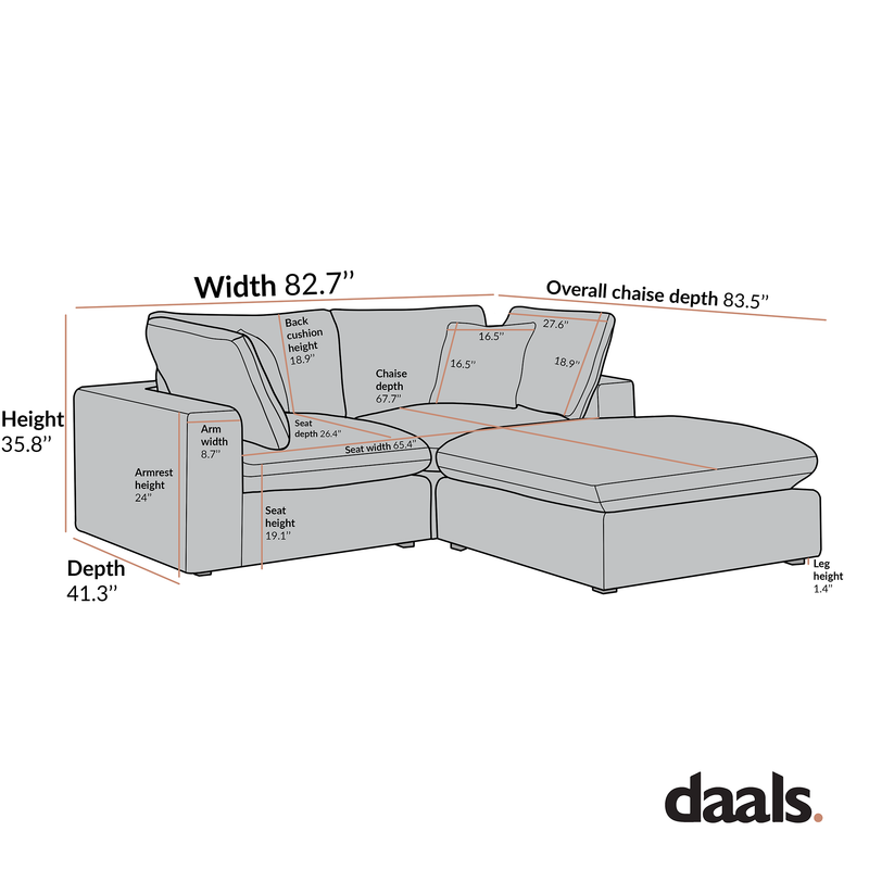 Lutyens Taupe Boucle Sectional Sofa, 2-Piece Chaise