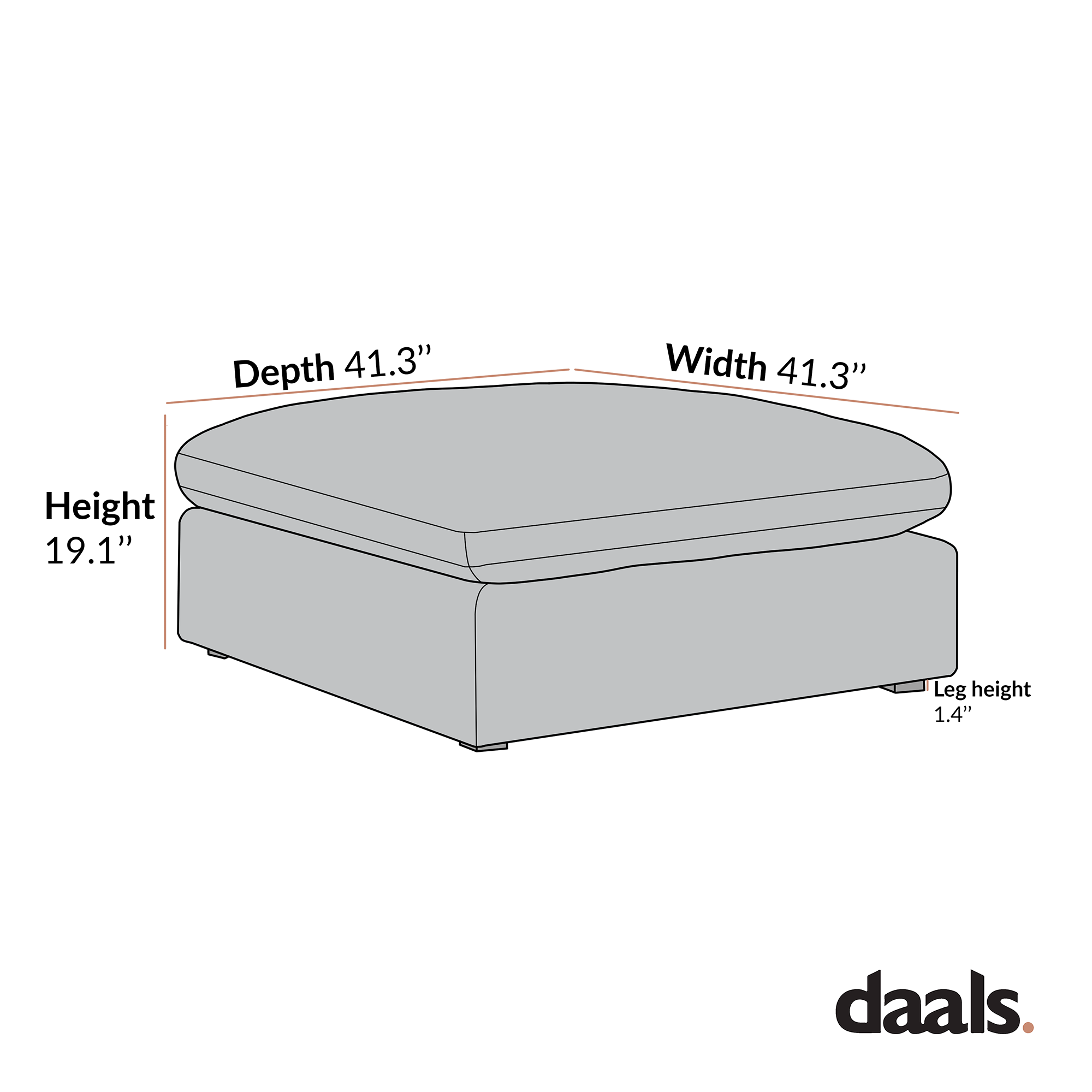 Lutyens Beige Linen Blend Sectional Sofa, Stool