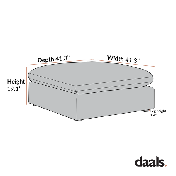Lutyens Taupe Boucle Sectional Sofa, Stool