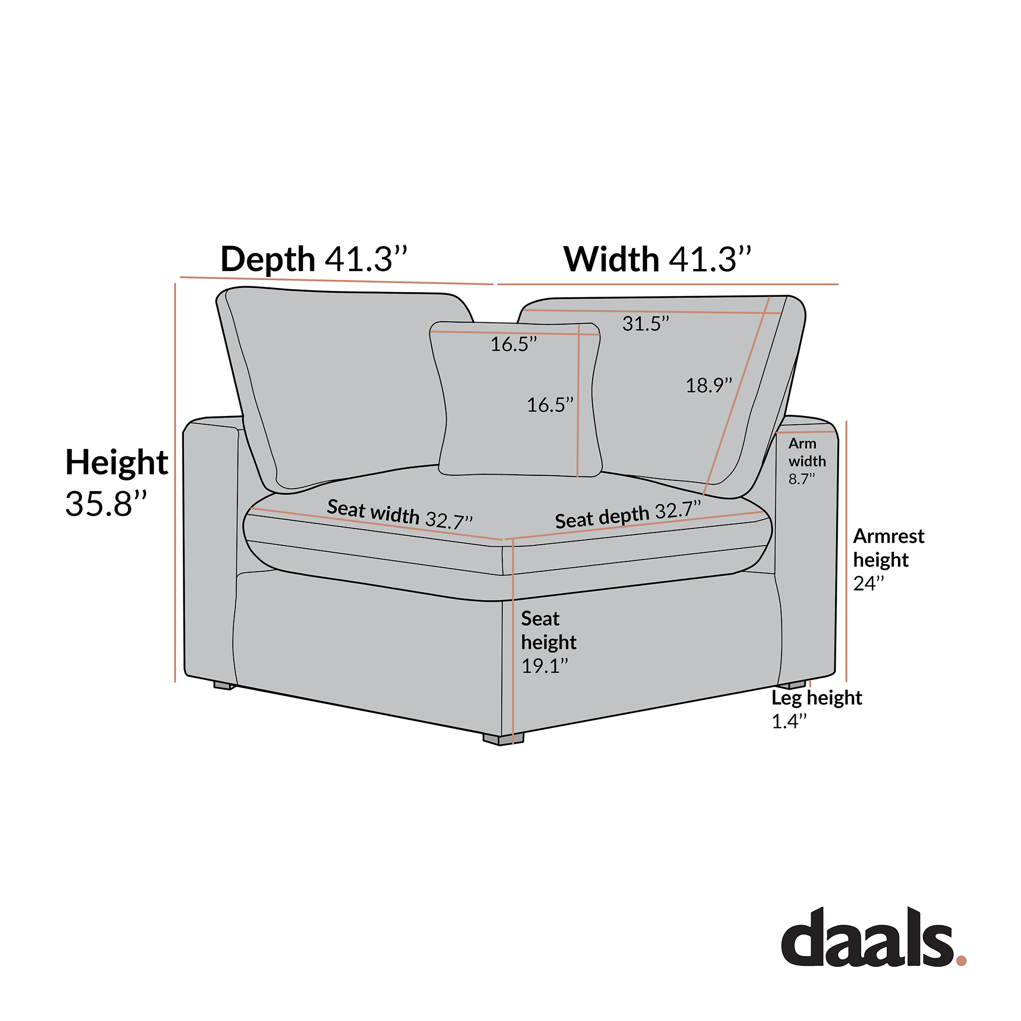 Lutyens Beige Linen Blend Sectional Sofa, Corner Unit