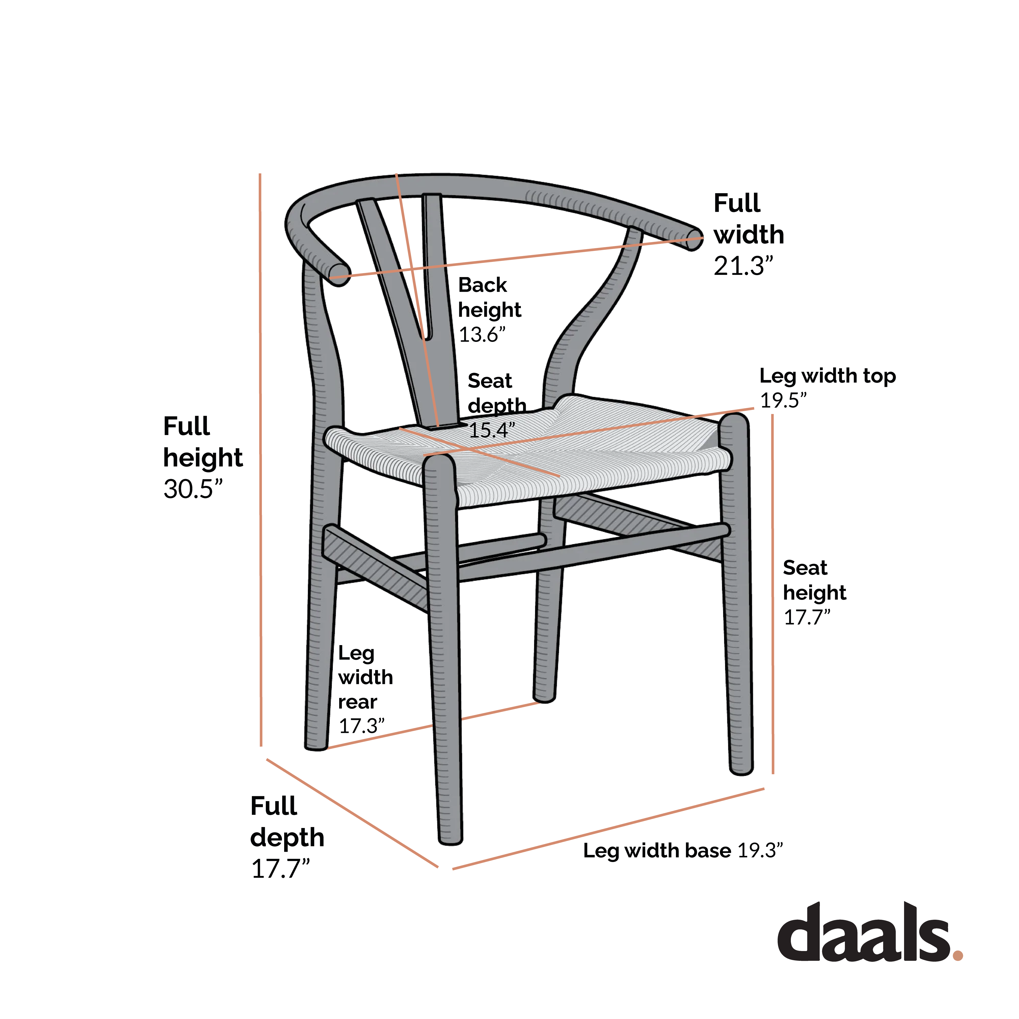 Hansel Wooden Natural Weave Wishbone Dining Chair Natural Frame
