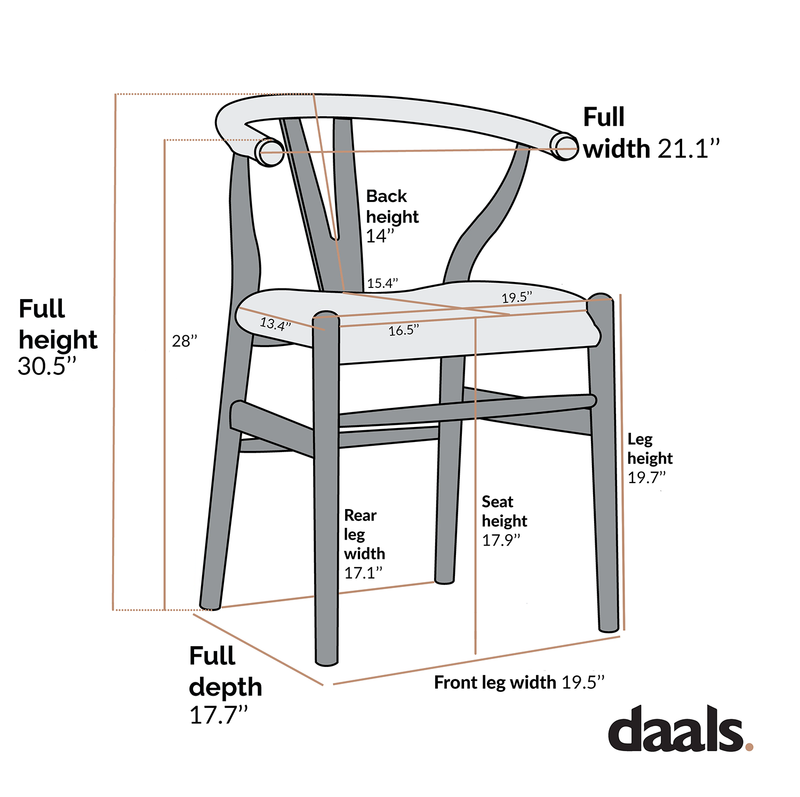 Hansel Dining Chair, Weathered Elm Frame with Light Gray Faux Leather Seat