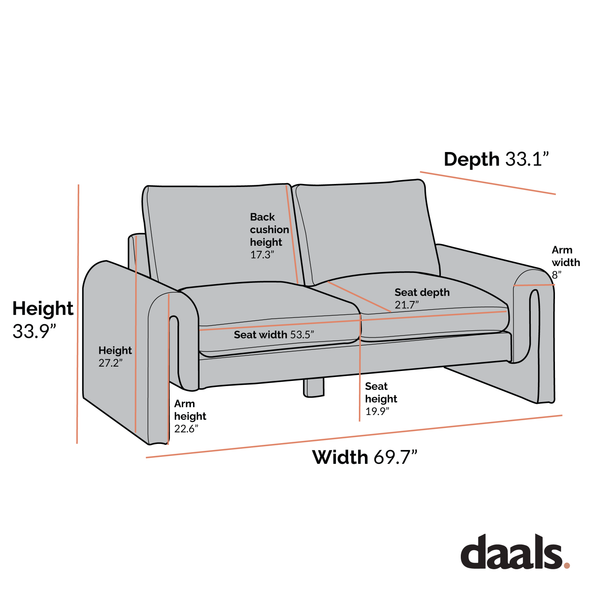 Hampstead Taupe Boucle Curved 2-Seater Sofa