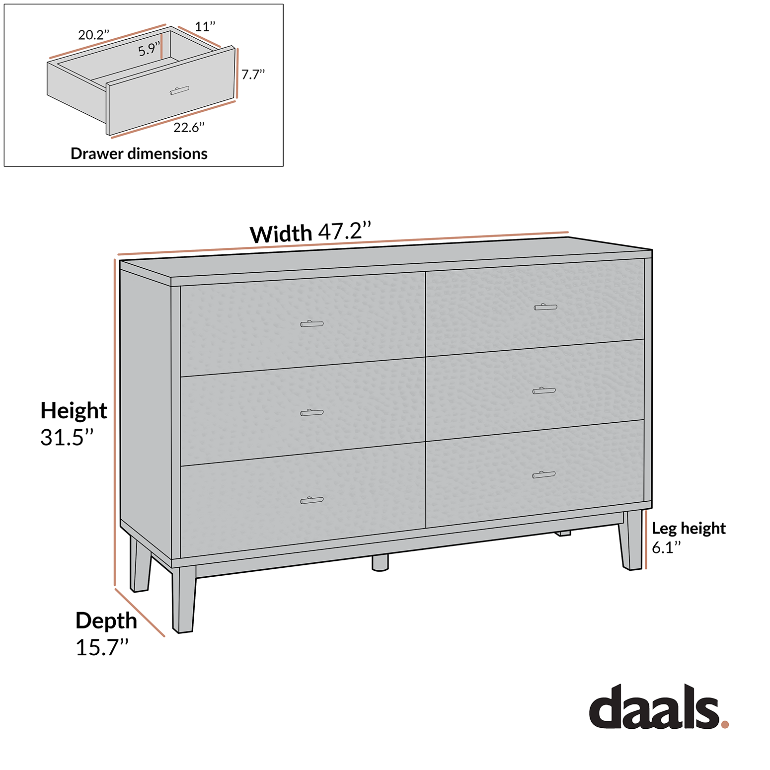 Bianca Chip Carved 6 Drawer Dresser, Sand Beige & Ivory - daals - Chest of Drawers Bianca Chip Carved 6 Drawer Dresser, Sand Beige & Ivory - daals - Chest of Drawers