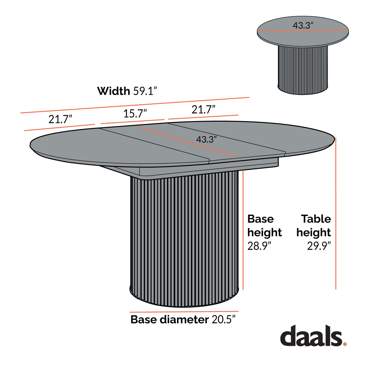 Maru Round 4-6 Seater Extending Oak Pedestal Dining Table, Oak | daals.com