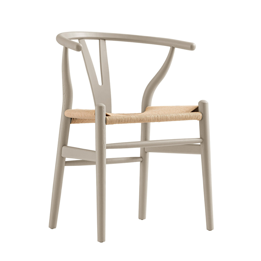 Hansel Wooden Natural Weave Dining Chair, Light Taupe Color Frame ...