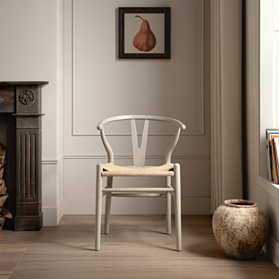 Hansel Wooden Natural Weave Dining Chair, Light Taupe Color Frame