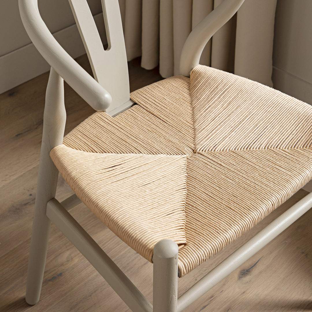 Hansel Wooden Natural Weave Dining Chair, Light Taupe Color Frame ...