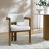 Stanford Curved Walnut Wood Frame White Boucle Chair