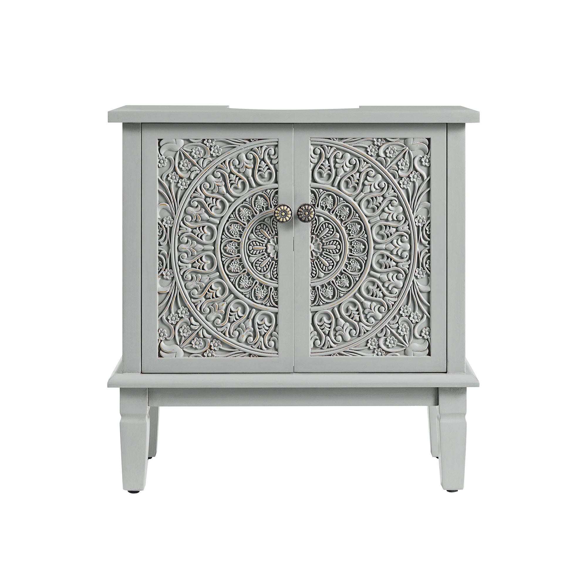 Chantilly Mid Gray Carved Bathroom Vanity Unit