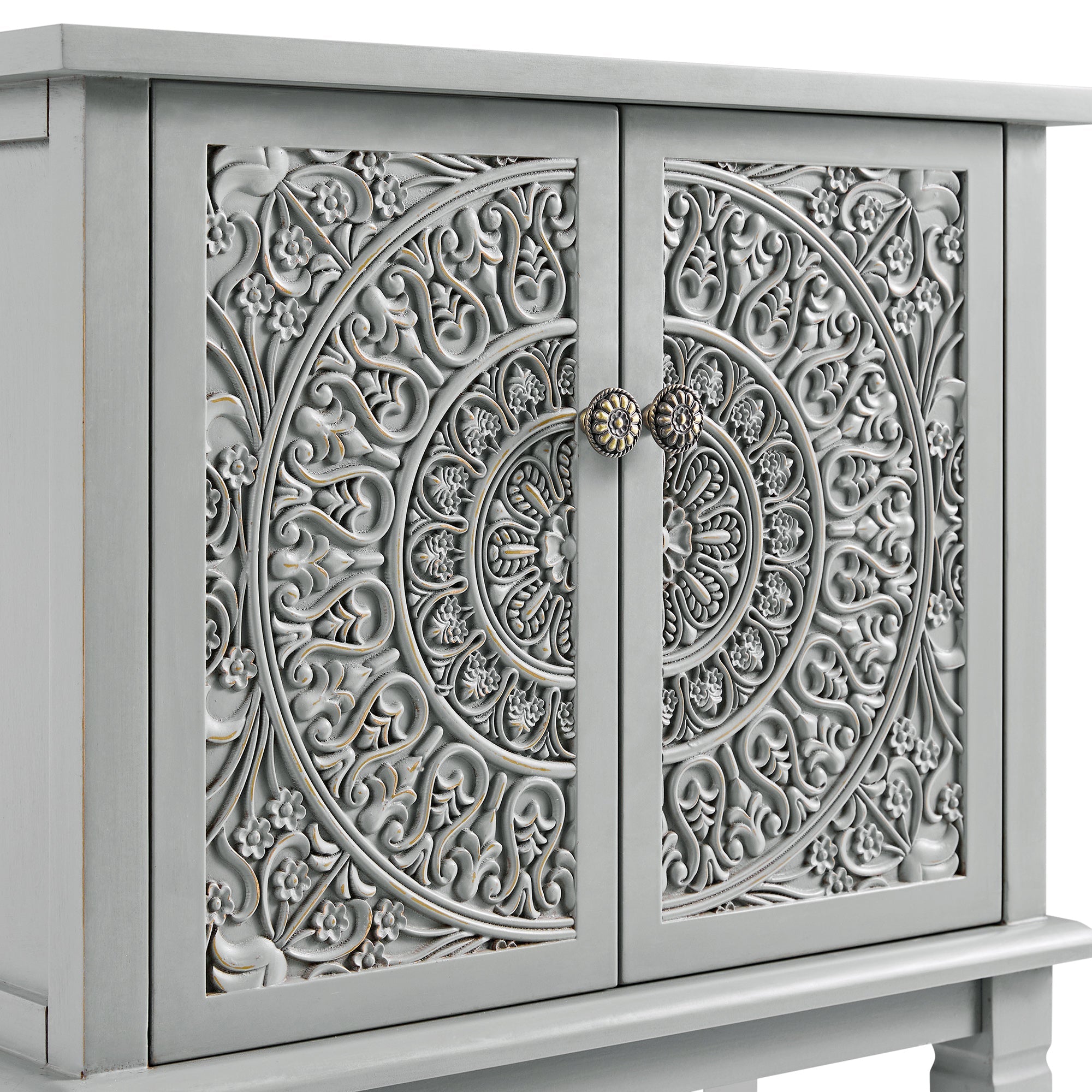 Chantilly Mid Gray Carved Bathroom Vanity Unit