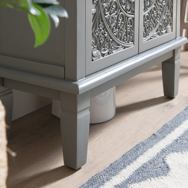 Chantilly Mid Gray Carved Bathroom Vanity Unit