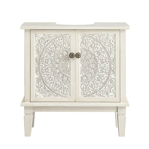 Chantilly Whitewashed Carved Bathroom Vanity Unit
