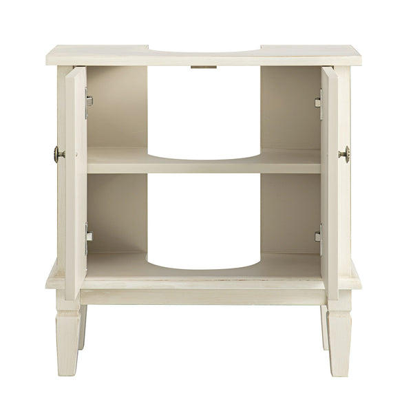 Chantilly Whitewashed Carved Bathroom Vanity Unit