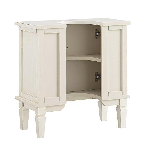 Chantilly Whitewashed Carved Bathroom Vanity Unit