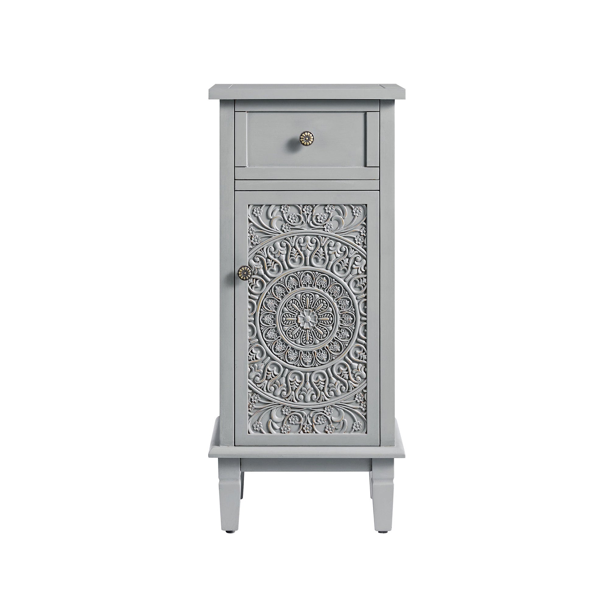 Chantilly Mid Gray Carved Bathroom Cupboard
