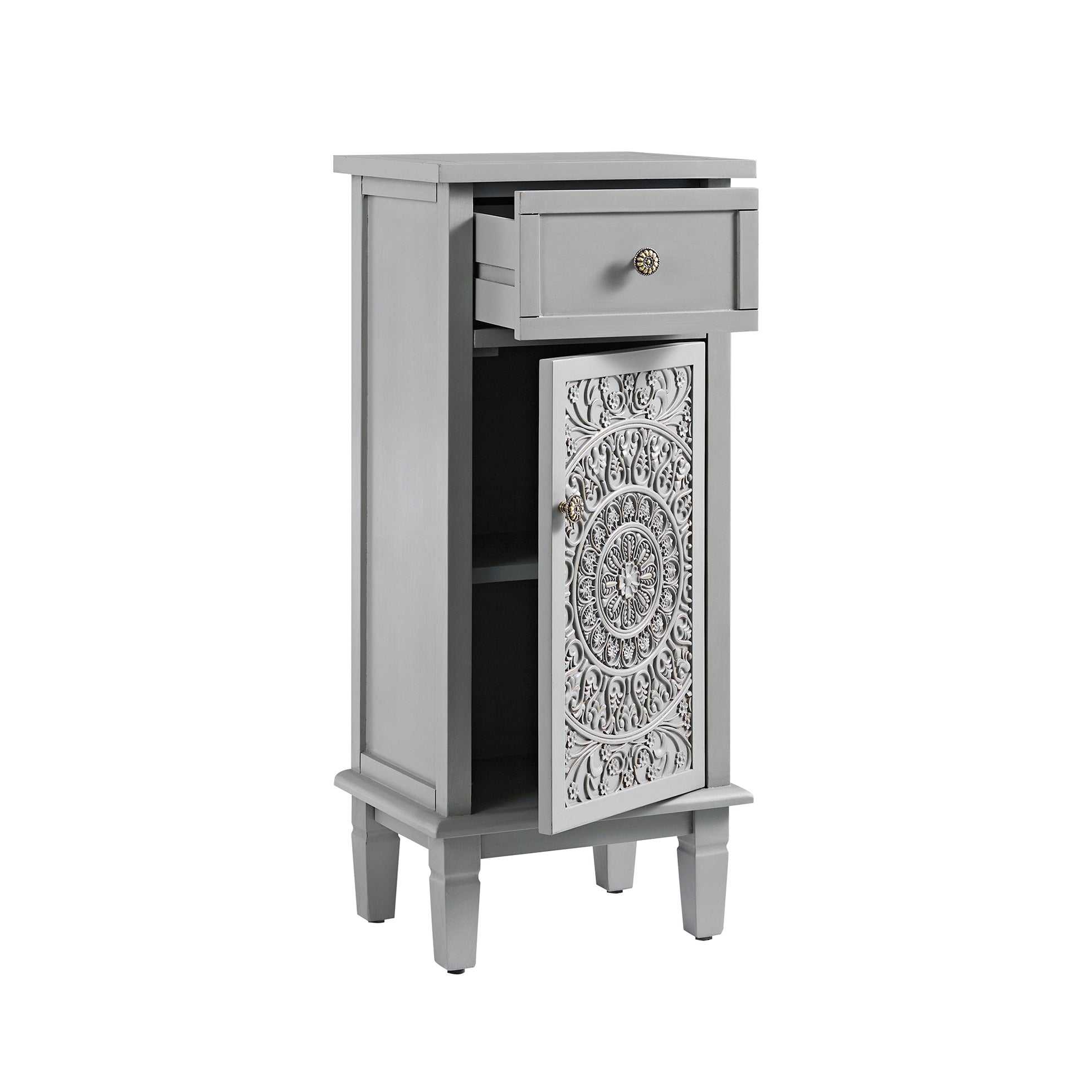 Chantilly Mid Gray Carved Bathroom Cupboard