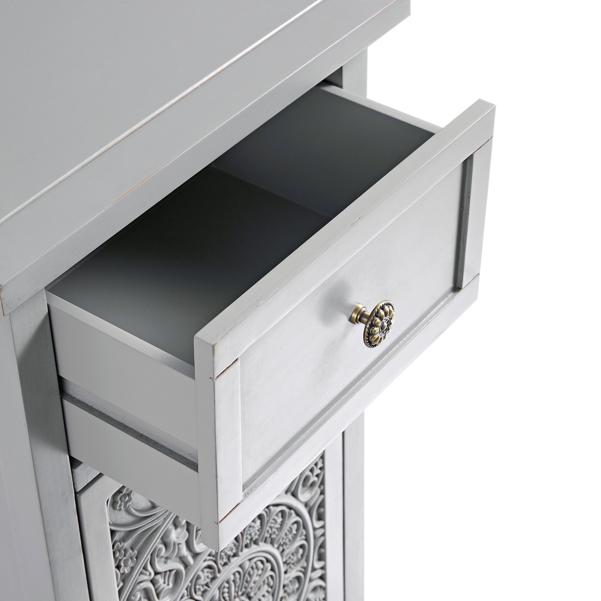 Chantilly Mid Gray Carved Bathroom Cupboard