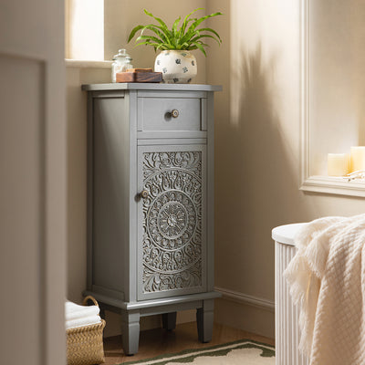 Chantilly Mid Gray Carved Bathroom Cupboard