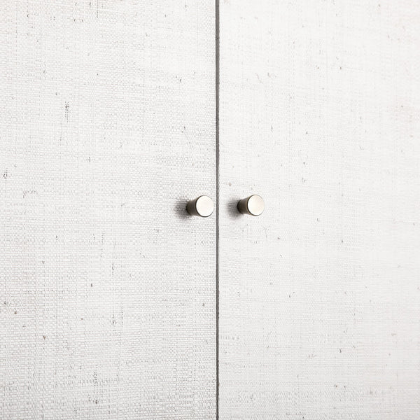Maude Large Storage Cabinet, Washed White Ash with Raffia