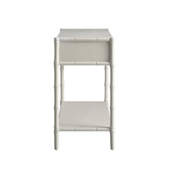 Elstowe Faux Bamboo 2-Drawer Console Table, Shaded White