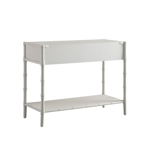 Elstowe Faux Bamboo 2-Drawer Console Table, Shaded White