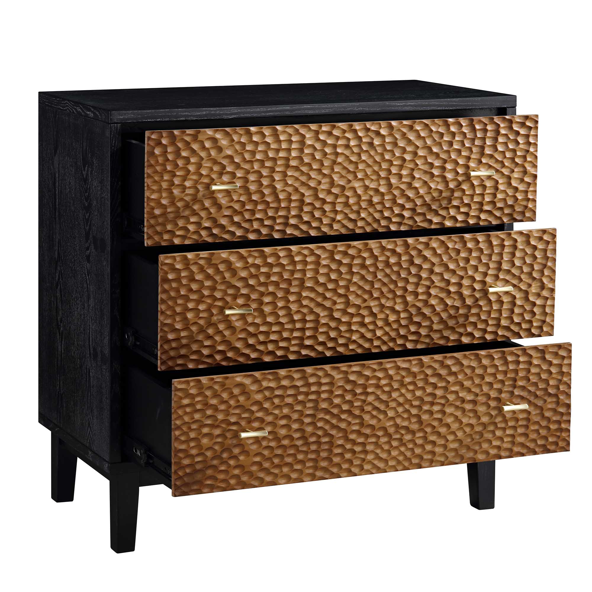 Bianca Chip Carved 3 Drawer Dresser, Antique Bronze & Black | daals.com Bianca Chip Carved 3 Drawer Dresser, Antique Bronze & Black | daals.com