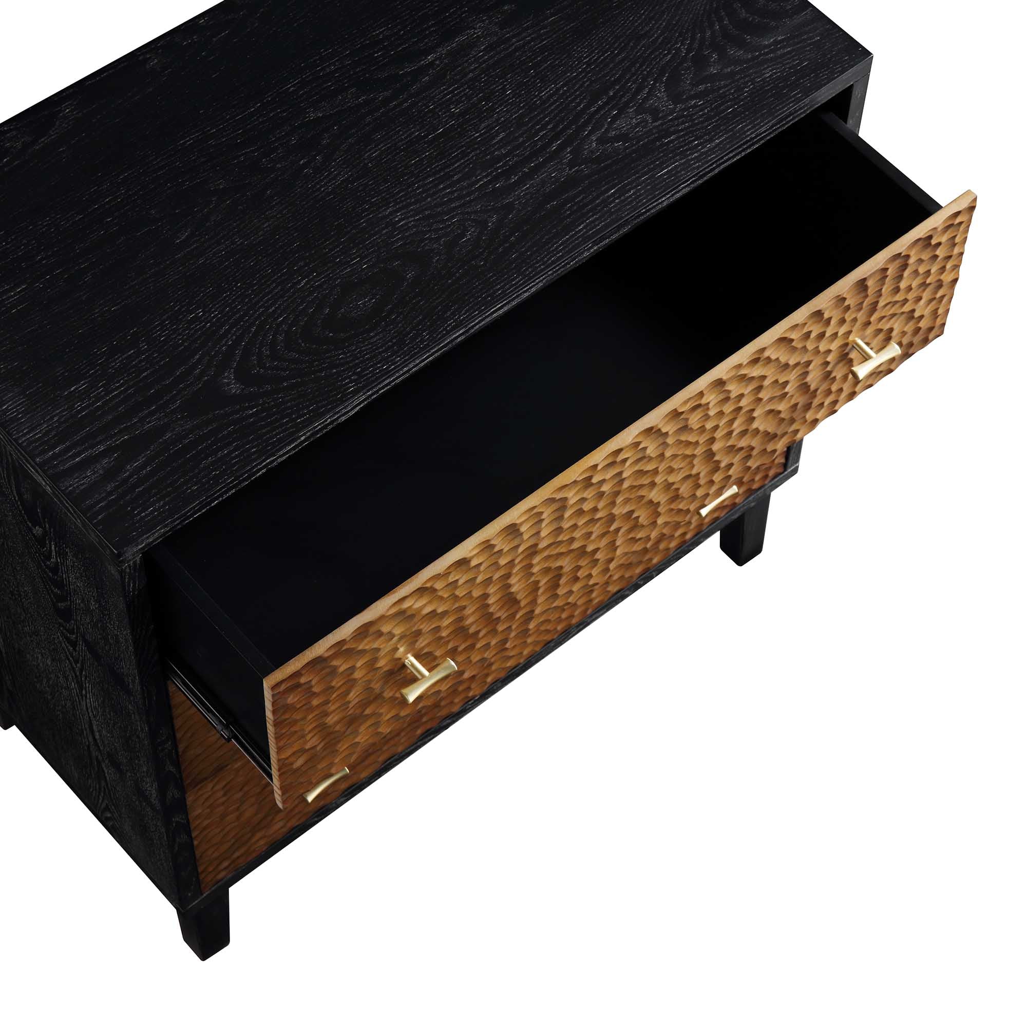 Bianca Chip Carved 3 Drawer Dresser, Antique Bronze & Black | daals.com Bianca Chip Carved 3 Drawer Dresser, Antique Bronze & Black | daals.com