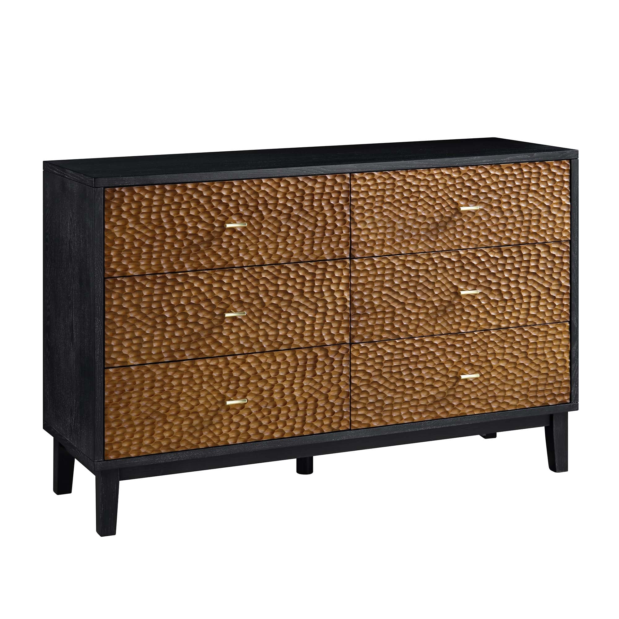 Bianca Chip Carved 6 Drawer Dresser, Antique Bronze & Black | daals.com Bianca Chip Carved 6 Drawer Dresser, Antique Bronze & Black | daals.com
