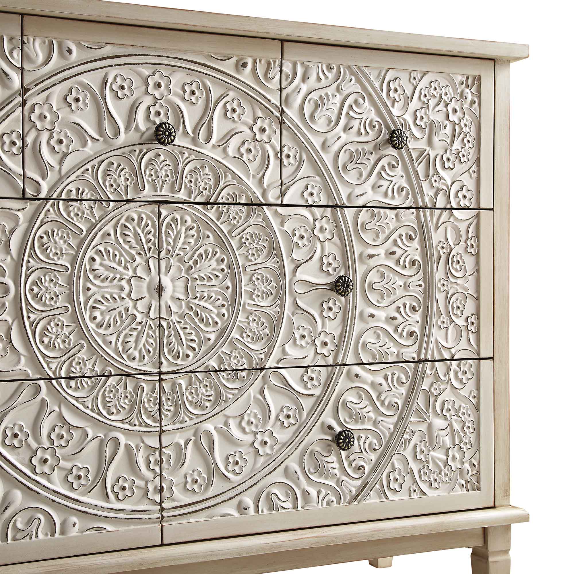 Chantilly Whitewashed Carved 3 over 4 Drawer Dresser - daals - Chest of Drawers Chantilly Whitewashed Carved 3 over 4 Drawer Dresser - daals - Chest of Drawers