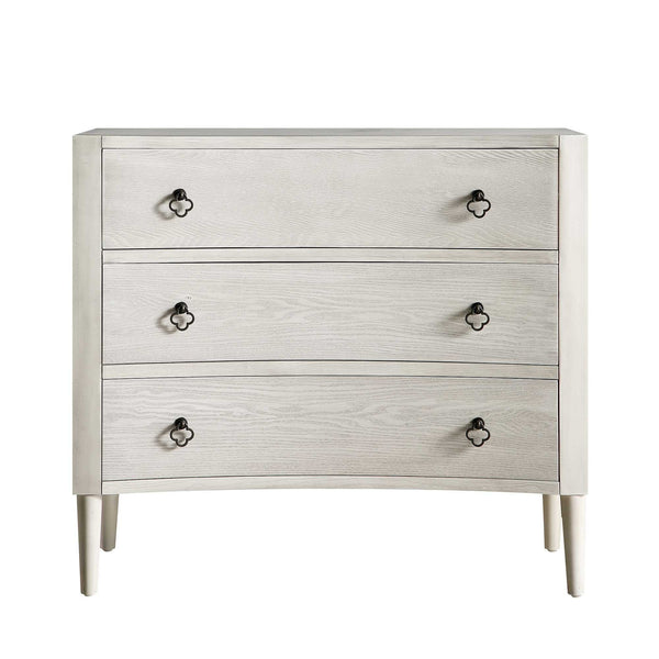 Thalia Concave 3 Drawer Dresser, Washed White