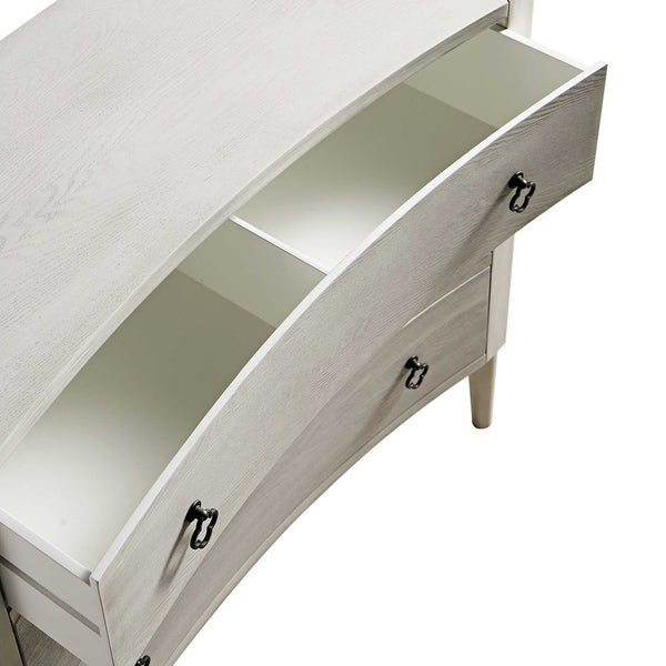 Thalia Concave 3 Drawer Dresser, Washed White