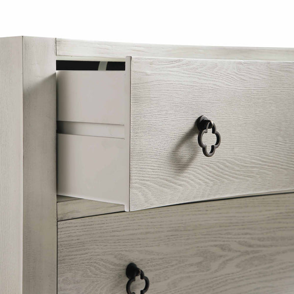 Thalia Concave 3 Drawer Dresser, Washed White