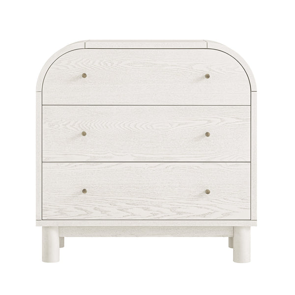 Maude 3 Drawer Dresser, Washed White Ash