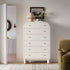 Maude Tall Dresser, Washed White Ash with Raffia