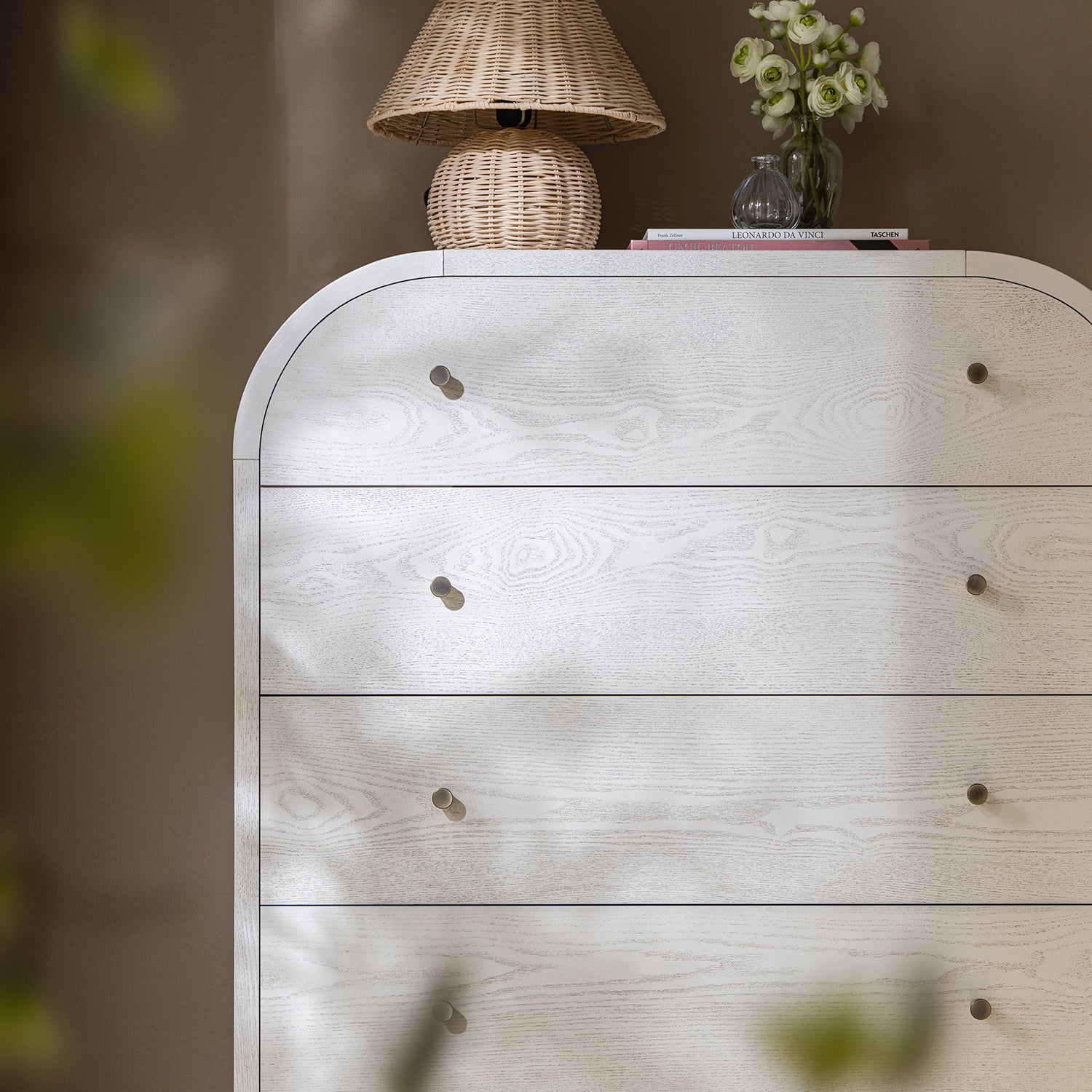 Maude Tall Dresser, Washed White Ash