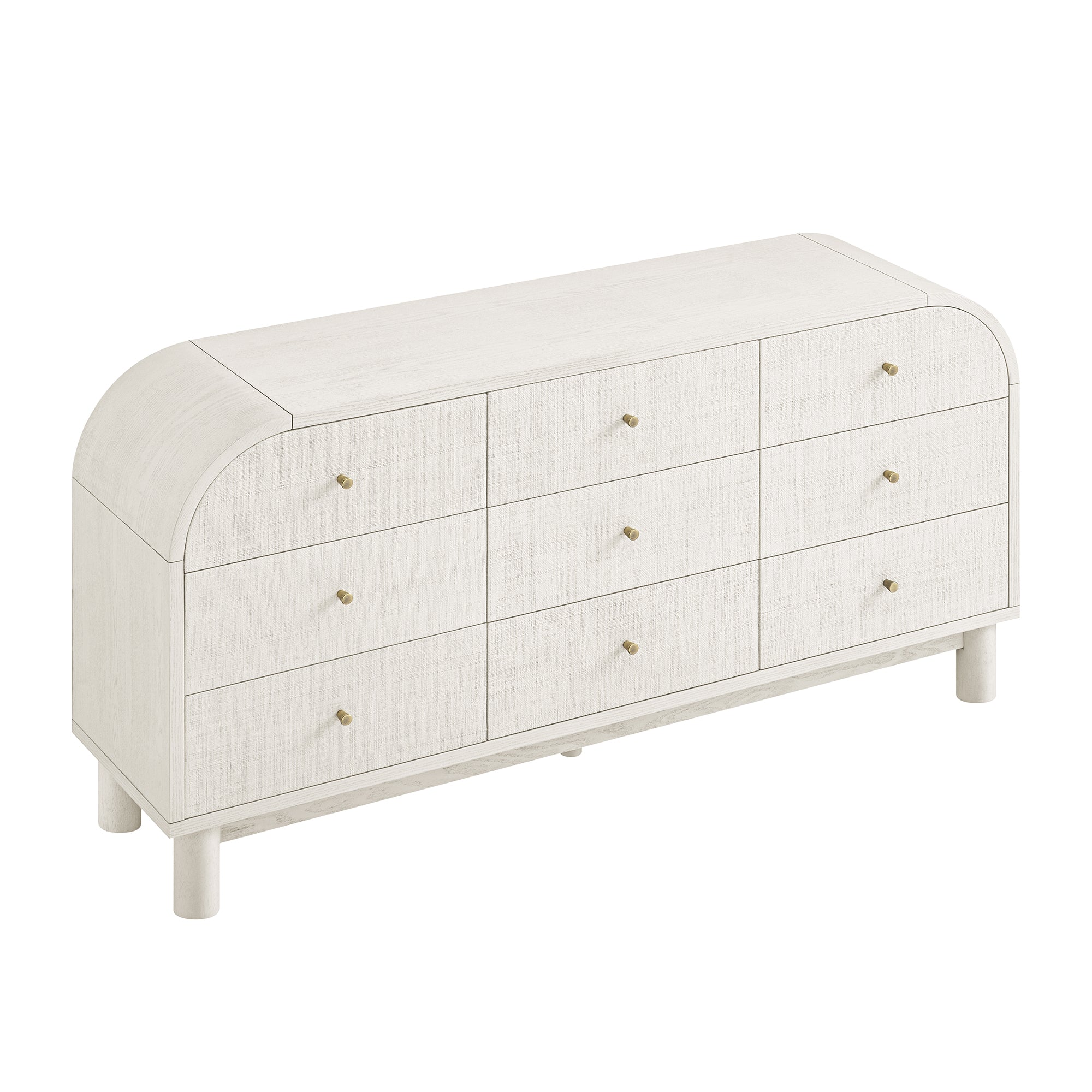 white waterfall dresser Vintage Art Deco 5 Drawer Chest of Drawers Possibilities Home Market Each drawer features a notched glass drawer front with a pull Modern Waterfall 6-Drawer Dresser (62")