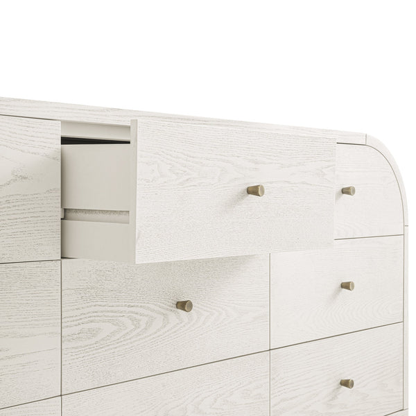 Maude 9 Drawer Dresser, Washed White Ash