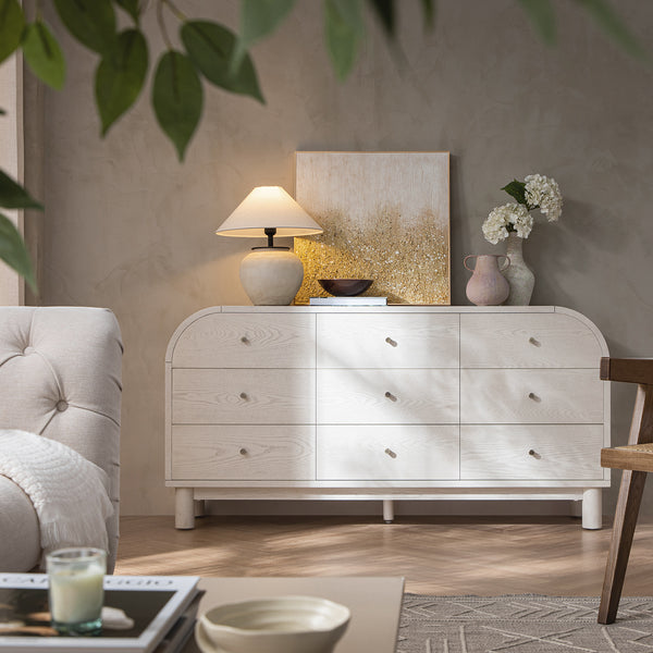 Maude 9 Drawer Dresser, Washed White Ash - daals - Chest of Drawers Maude 9 Drawer Dresser, Washed White Ash - daals - Chest of Drawers