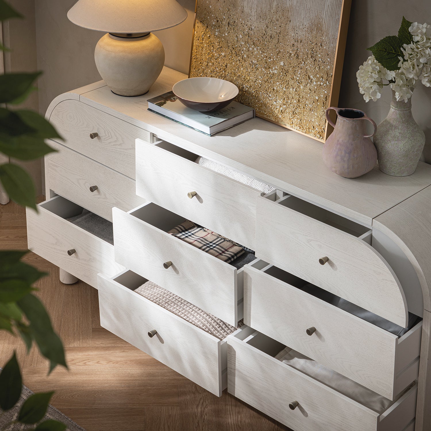 Maude 9 Drawer Dresser, Washed White Ash - daals - Chest of Drawers Maude 9 Drawer Dresser, Washed White Ash - daals - Chest of Drawers