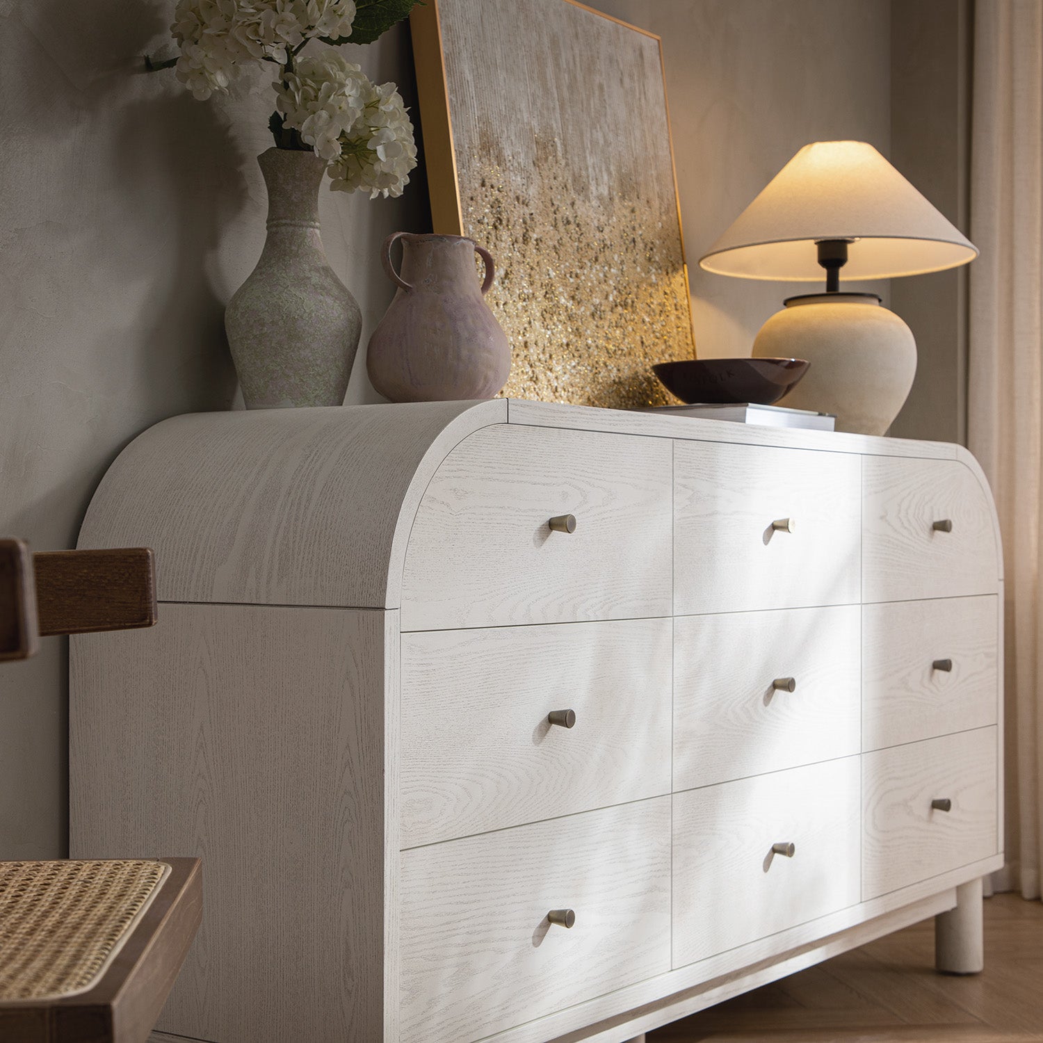 Maude 9 Drawer Dresser, Washed White Ash - daals - Chest of Drawers Maude 9 Drawer Dresser, Washed White Ash - daals - Chest of Drawers