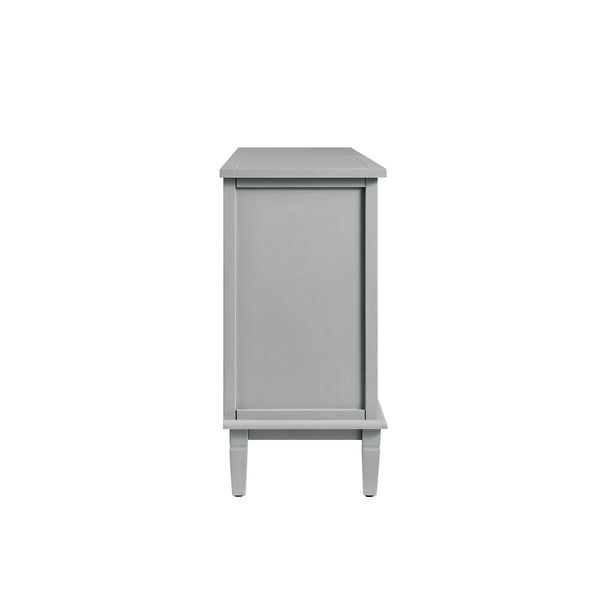 Chantilly Mid Gray Carved Wide 6 Drawer Dresser