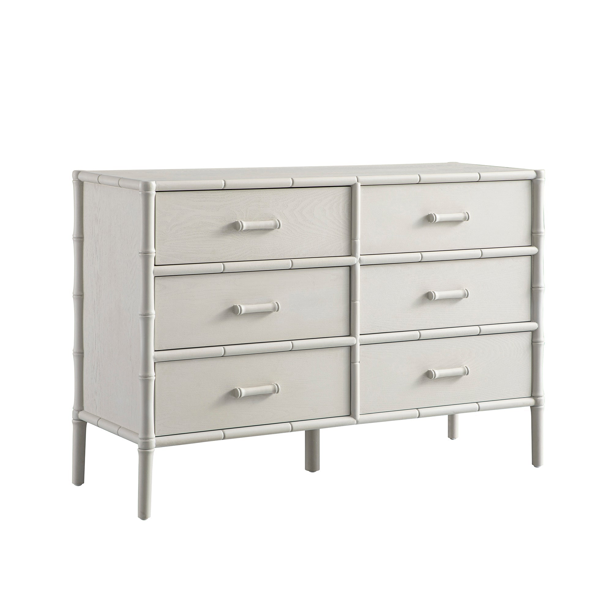Elstowe Faux Bamboo 6-Drawer Dresser, Shaded White - daals Elstowe Faux Bamboo 6-Drawer Dresser, Shaded White - daals