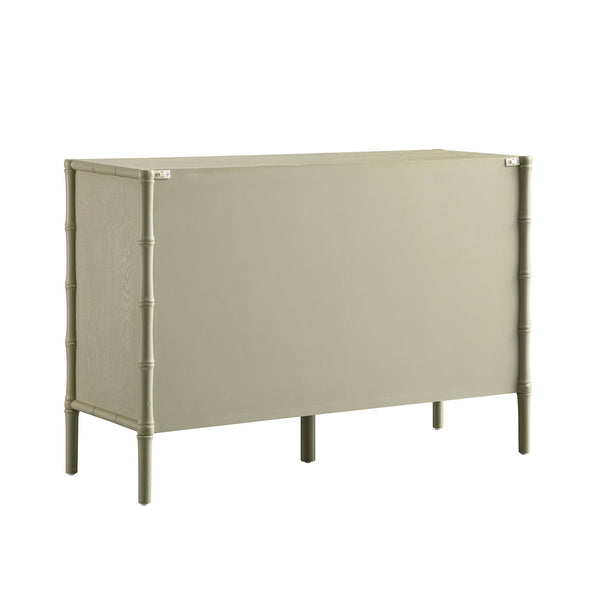 Elstowe Faux Bamboo 6-Drawer Dresser, Sage Green