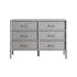 Elstowe Faux Bamboo 6-Drawer Dresser, Warm Gray