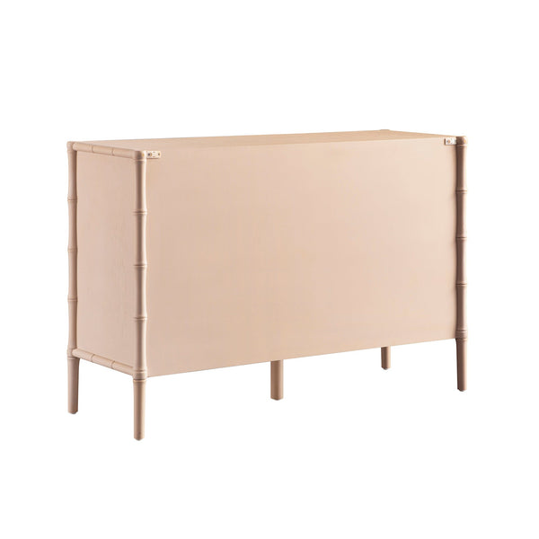Elstowe Faux Bamboo 6-Drawer Dresser, Nude Pink