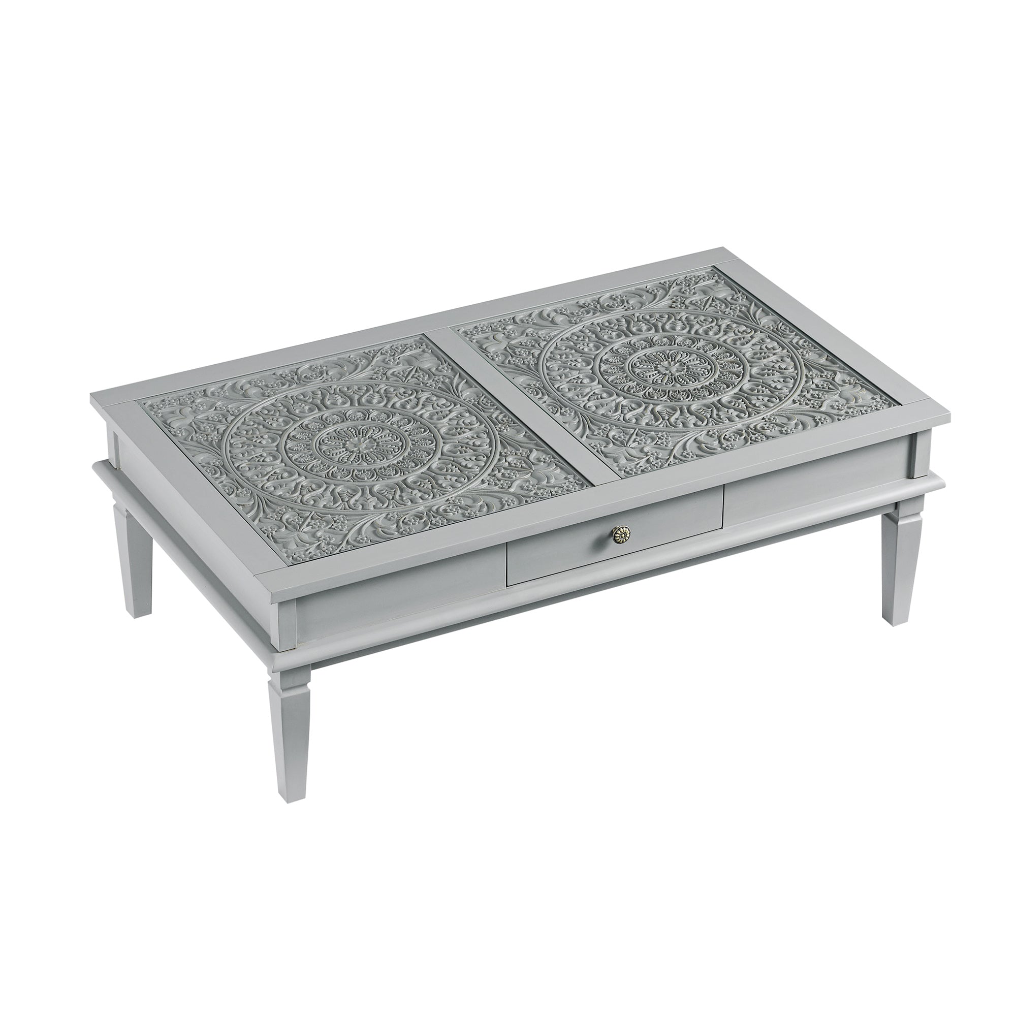 Chantilly Mid Gray Coffee Table with Drawers