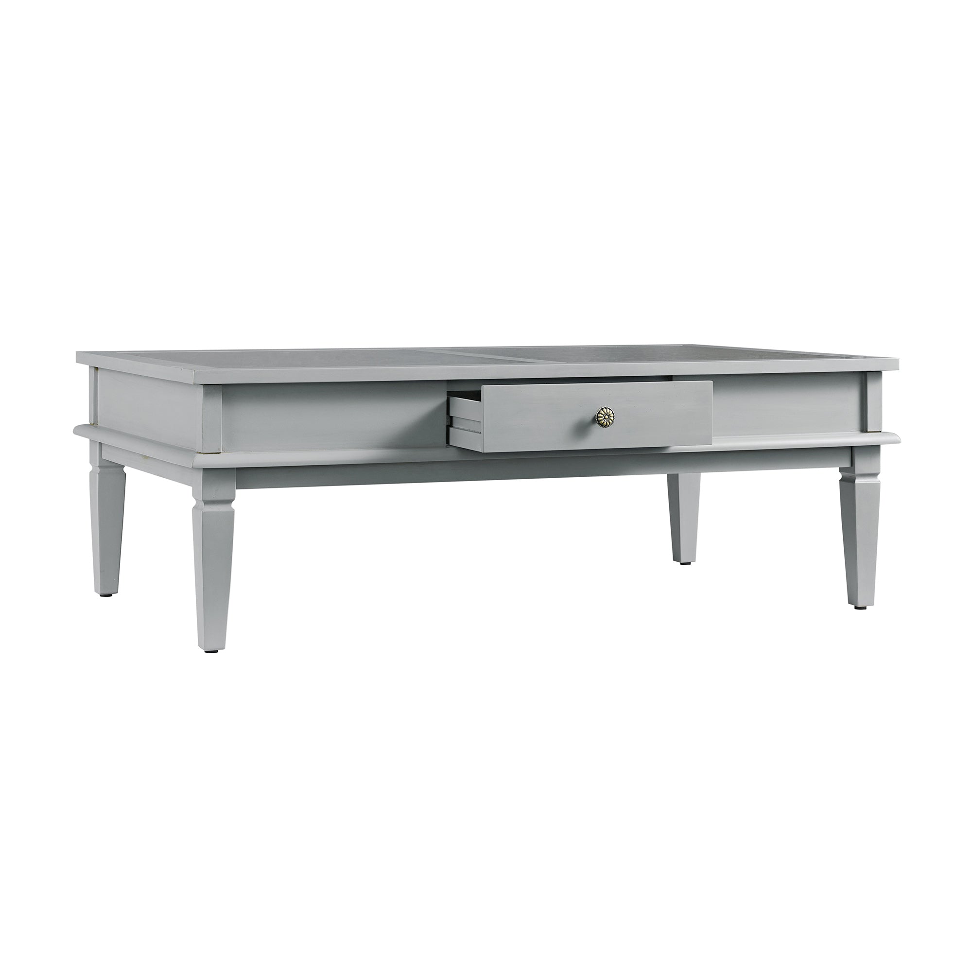 Chantilly Mid Gray Coffee Table with Drawers