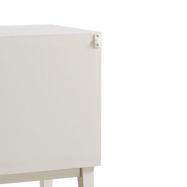 Bianca Chip Carved Nightstand, Sand Beige & Ivory